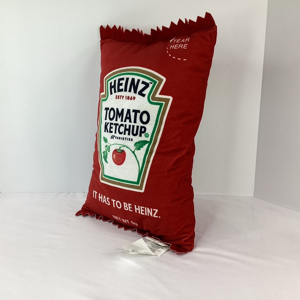 Heinz Tomato Ketchup Packet Decorative Throw Pillow Plush Officially Licensed - Picture 3 of 12